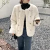 Cappotto da donna in pelliccia sintetica di agnello da donna giacca invernale casual calda e spessa moda morbida college tasca a vento Harajuku top in lana femminile C45