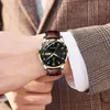 Armbandsur Poedagar Mens Watches Top Brand Luxury Fashion High Quality Leather Quartz Watch Waterproof Luminous Week Date Man Wristwatch 230905