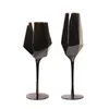 Şarap bardakları yaratıcı şekil kırmızı cam phnom penh basit saf siyah kristal şampanya su fincanı mutfak içecek eşyaları