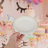 Disposable Dinnerware 50 Pcs Paper Plates Tray Party Cake Manual Heavy-duty Dessert White Kitchen