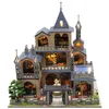 Accessoires de maison de poupée bricolage maison de poupée en bois avec meubles Kits de construction miniatures Villa de la mer Égée grande Casa maison de poupée jouets pour enfants filles cadeaux 230905