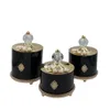 Outros acessórios de mesa em relevo floral cristal metal armazenamento jar cotonete caixa vela garrafa artesanato decoração luxo ouro porca doces 230906