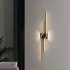 Lâmpadas de parede moderna branco LED simples longo ouro preto luzes sala de jantar quarto cabeceira varanda corredor iluminação interior