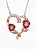 Pendant Necklaces Fashion And Creative Heart Shaped Necklace With Rhinestones On The Flower Edge As An Anniversary Party Gift