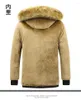 Vestes pour hommes 2023 Hommes hiver Parka polaire doublé épais chaud à capuche col de fourrure manteau mâle taille 5XL veste en peluche automne travail outwear noir