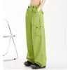 Pantalons pour femmes Capris salopette vert avocat femmes été pantalon de danse hiphop américain taille haute jambes larges pantalons de survêtement décontractés à séchage rapide 230905