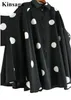 Women's Plus Size TShirt Big Dot Irregular Loose Blouse 6XL Streetwear Single Breasted Button Up Batwing Three Quarter Sleeve Blusas Shirt Tops 230905
