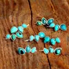 Boucles d'oreilles pendantes élégantes bohémien, Unique, Turquoise naturel, grimpeur d'oreille