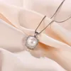 Chains Lefei Jewelry S925 Silver Fashion Trendy Elegant Luxury Diamond-set Square Pearl Pendant Necklaces For Women Party Wedding Gifts