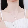 Łańcuchy naprawdę 18k białe złote s925 srebrne srebrne przystępne 36 centów moissanite Lady Pearl Clavicular Chain Wedding Biżuteria 519