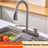 Kitchen Faucets Faucet Waterfall Sink Cold Water Tap Single Hole Stainless Steel Accessories