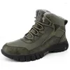 Boots Men's Outdoor Snow With Warm And Cotton Climbing Waterproof Upper Anti Slip Wear-resistant Sole Winter