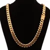 Chaînes Miami Cuban pour hommes Hip Hop Bijoux en gros Couleur Or Épais Acier inoxydable Long Big Chunky Collier Cadeau