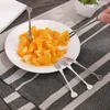 Dinnerware Sets 20 Pcs Stainless Steel Fruit Fork Plastic Picks Reusable Silver Forks Snack Party
