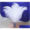 Andere evenementen Feestartikelen Geverfde Struisvogelveren Wit Zwart Pluizige Pluimen Trim Boa Bruiloft Podium Thuis Kerst Decor Diy Feather Dhsaq