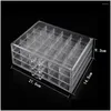 Cajas de almacenamiento Contenedores 120/72 Rejillas Accesorios de decoración de arte de uñas Caja transparente Rhinestones Crystal Manicura Herramienta Display Rack Der Case Dhsj9