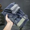 Jeans Cargo pour hommes, pantalons décontractés à la mode et confortables, broderie Cowboy, vêtements de luxe, Streetwear, bleu, petit ami