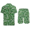 Men's Tracksuits Green Paisley Design Men Sets Vintage Print Casual Shorts Vacation Shirt Set Hawaiian Custom Suit Short Sleeve Oversized
