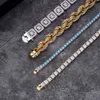Pass Vvs Moisanite Diamond Pen Hop Hop Chains 925 Collier pour hommes de la baguette en argent