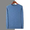 Herrenpullover, kariert, Rundhalsausschnitt, Nerz, Kaschmir, einfarbig, Pullover, lässig, leicht, luxuriös, Bluse, Herbst-/Winterpullover