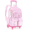 Backpacks School Rolling Torby Plecak School For Girls Kids Trolley Bag Wheels 230906