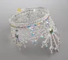 Haarspangen, luxuriös, für Damen, große Tiara, Kronen, rund, handgefertigt, Bräute, Krone, AB-Kristall, Strasssteine, Braut, Hochzeit, Festzug, Abschlussball, Party, Haarschmuck