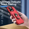 Mobile Phone Cases For iPhone 15 14 13 12 11 Pro Max 8 Plus 7 Plus XS Max XR Soft TPU Hard PC 2 in 1 Design Heavy Duty Shockproof Back Cover With Ring Holder Kickstand