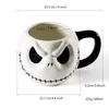 Muggar 600 ml Personlig anpassad kreativ modellering Mug Halloween Skull Cup med handtag Lidless Ceramic Cup Funny Water Cup Mocha Cup 230905