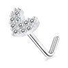 Anéis de nariz Studs Flor Borboleta Zircon Anel de Parafuso de Aço Inoxidável Nariz Osso Piercing Prong Punk Brinco para Mulheres Corpo Judeu Dhrfa