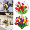 Decorative Flowers 20pc PU Mini Simulation Flower Wedding Home Decoration Props Wooden