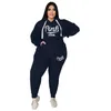 Femmes Plus Taille Survêtements XL5XL Gros Drop Winter Femmes Vêtements Deux Pièces Ensemble À Manches Longues À Capuche Pantalon Sport Costumes Femme Tenue 230906