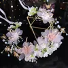 Hair Clips Bohemian Pearl Crowns Tiara Beach Hawaii Floral Garland Romantic Rose Wedding Wreath Flower Headband Accessories For Women