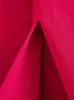 Элегантное красное платье, женское сексуальное платье миди с открытой талией, женские вечерние платья 2023, летнее плиссированное женское платье без рукавов с разрезом по бокам