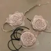 Collier ras du cou en corde tressée pour femmes, Vintage, tempérament Rose, Sexy, mode, déclaration, dîner, fête, bijoux, goutte