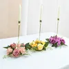 Decorative Flowers 20CM Simulation Rose Garland Candlestick Artificial Wreath For Candle Holder Window Props Home Party Wedding Table