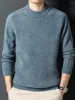 Camisolas masculinas pulôver masculino jumpers malha cashmere camisola grossa homens inverno roupas elegantes cor sólida magro ajuste tripulação pescoço camisa