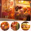 Accessoires de maison de poupée bricolage Mini gâteau chambre fraise banane lait maison de poupée miniature kits de construction jouets Kawaii maison de poupée cadeaux d'anniversaire pour les enfants 230905