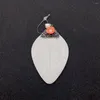 Pendant Necklaces Natural Freshwater Shell Carved Leaf Shape Inlaid Diamond White DIY Ladies Jewelry Making Necklace Accessories Boho Style