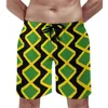 Short de planche pour hommes, drapeau patriotique de la jamaïque, maillot de plage classique, vert jaune, séchage rapide, course à pied, Surf, pantalon court grande taille