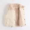 Jaquetas crianças colete jaquetas para meninas outerwear inverno grosso mais veludo menino jaqueta ano trajes casacos quentes bebê crianças com capuz colete 230905