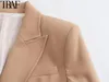 بدلات المرأة بليزرز مزيج من Traf Woman Fashion v blazers الهادئة الفاخرة الأموال القديمة على غرار الخريف والملابس الخارجية الشتاء المكتب للملابس الرسمية خمر 230906