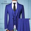 Terno formal masculino de três peças, xadrez, moda masculina, boutique, xadrez, vestido de casamento, jaqueta 252v