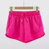 LL Short de créateur taille haute pour femmes, tenues de yoga, pantalons courts d'exercice, vêtements de fitness, pantalons de course élastiques pour adultes, vêtements de sport doublés avec cordon de serrage