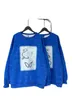 Sweats à capuche pour femmes Sweatshirts Designer Automne Nouveau Graffiti Lettre à jet d'encre Motif fait vieux lavage bleu pull mode couple coupe ample GMVJ