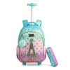 Рюкзаки Детский школьный рюкзак на колесиках, школьная сумка на колесиках для девочек SchooTrolley Wheels, детский дорожный багаж, сумки на колесиках 230906