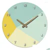 Horloges murales Bois Colorf Horloge Temps Silencieux Non Ticking Suspendu Pour La Maison Salon Cuisine Chambre Décor C6UE Drop Livraison Jardin Dh9Xb