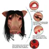 Party Masks Halloween Scary Saw Pig Head Mask Cosplay Party Horrible Animal Masks Horror Adult Costume Fancy Dress For Carnival Costume 230905