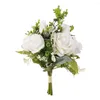 Decorative Flowers Versatile Home Decor Accessory Pastoral Style Silk Flower Arrangement White Rose For Bedroom Room Wedding Floral