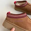 Tazz Slippers Australia Boots 디자이너 여성 태즈 만 스노우 겨울 양치부 부츠 플랫폼 모피 슬리퍼 여성 클래식 울트라 미니 스웨이드 울 발목 부츠 크기 미국 4-13