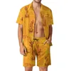 Męskie dresy pustyni w nocy męskie zestawy streszczenie natury Casual Shirt Zestaw nowatorskich szorty plażowe letnie kombinezon dwuczęściowy ubrania plus